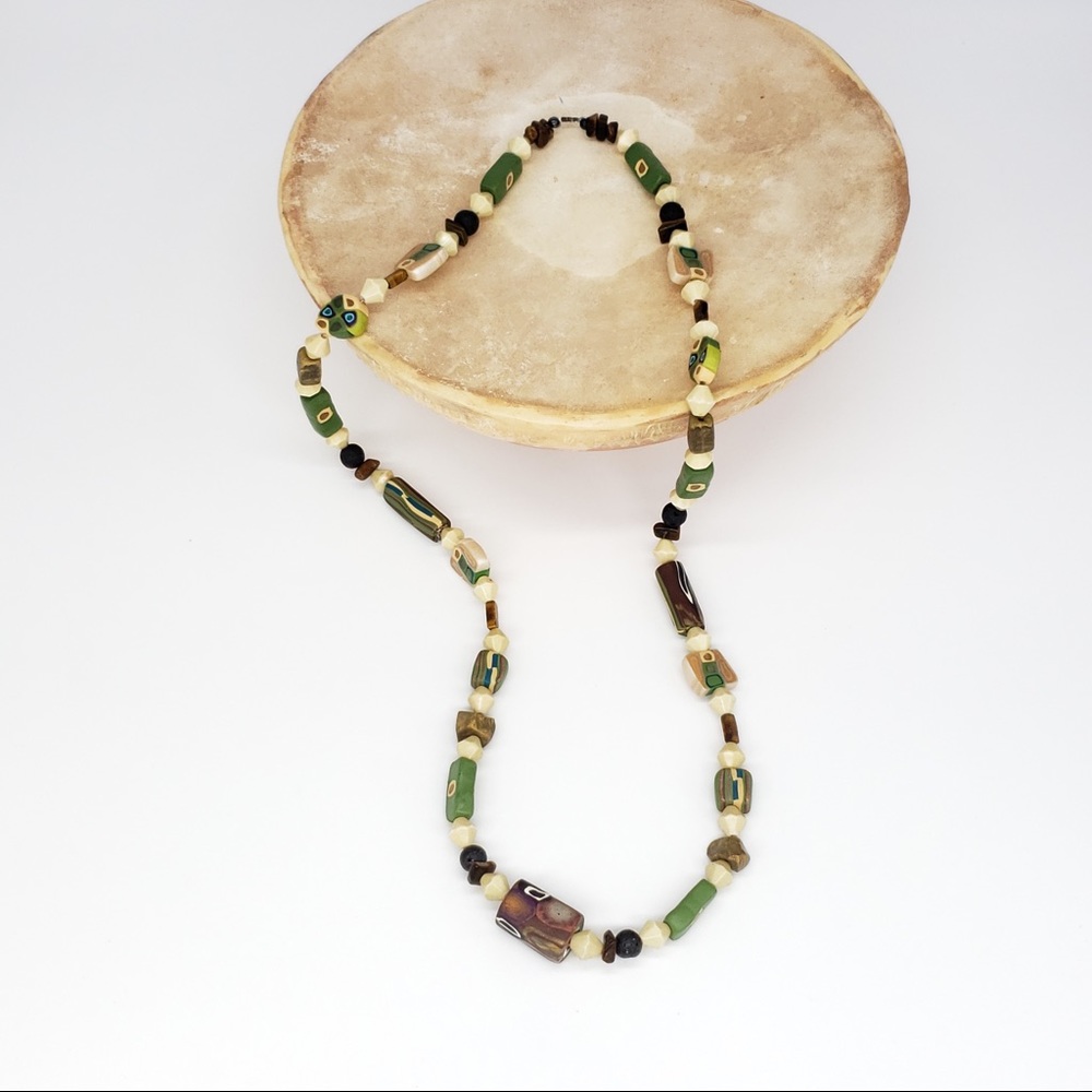 Boho 💥 Handmade beads on a handmade bead Necklace - Picture 7 of 8